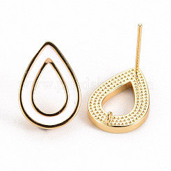 Медные серьги с эмалью&nbsp;KK-S356-244B-NF