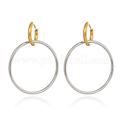 Двухцветные серьги-кольца из нержавеющей стали&nbsp;DV3825