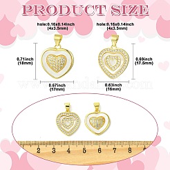 2 шт. 2 стиля подвески из натуральной ракушки с латунным паве&nbsp;KK-CJ0003-40B