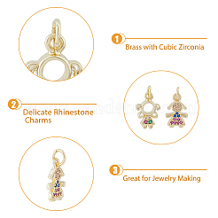 8шт 2 стиля латунные микропаве кубические циркониевые подвески&nbsp;KK-DC0003-16