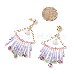 Треугольные стеклянные серьги-люстры&nbsp;EJEW-MZ00523-03