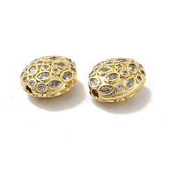 Овальные латунные микро проложить кубического циркония бусы&nbsp;KK-G419-16G-02