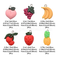 12шт 6 стиля непрозрачные подвески из смолы&nbsp;CRES-YW0001-19