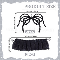 Подвески для обуви из искусственного жемчуга и полиэстеровые плиссированные подвески украшения&nbsp;HJEW-GA00018