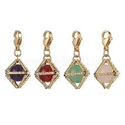 Круглые подвески в виде натурального аметиста&nbsp;HJEW-TA00334