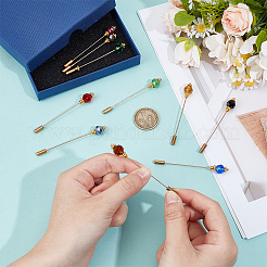 10 шт. 10-х цветные стеклянные булавки для шляп&nbsp;JEWB-BC00001