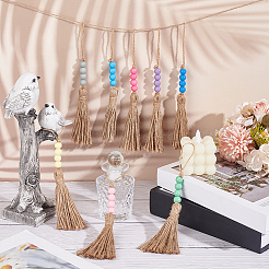 Украшение подвески из круглых деревянных бусин&nbsp;HJEW-OC00015