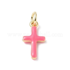 Настоящие 18-каратные позолоченные экологически чистые подвески из латуни с эмалью&nbsp;KK-F845-40G