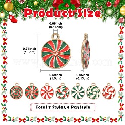 28 шт. 7-цветные рождественские эмалевые подвески из сплава&nbsp;ENAM-YW0008-06