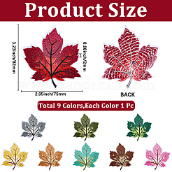 9 шт. лист компьютеризированная вышивка ткань приклеиваемые/пришивные нашивки&nbsp;PATC-WH20006-007