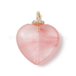 3 шт. 3 варианта подвесок в форме сердца из опалитового стекла&nbsp;PALLOY-JF04933