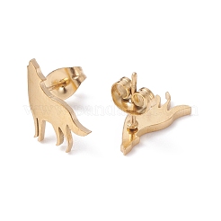 Серьги-гвоздики из нержавеющей стали 304 wolf для женщин&nbsp;EJEW-Z017-13G