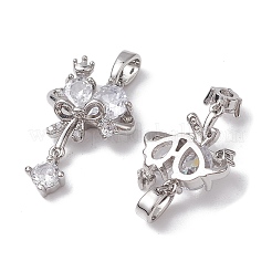 Латунные микропаве прозрачные подвески с фианитом&nbsp;KK-K360-10P
