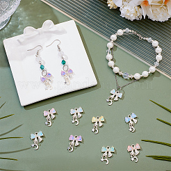 32 шт. 8-цветные подвески-бантики из сплава со стразами&nbsp;FIND-AR0006-14