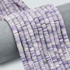 1 нить бусин из натурального камня лепидолит/фиолетовая слюда&nbsp;G-PA0001-48