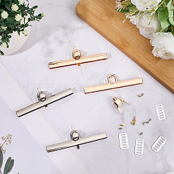 4 шт. 2-цветные застежки-защелки для сумок из цинкового сплава с поворотным замком&nbsp;PURS-CP0001-04