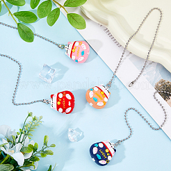 4 шт. 4 цвета ПВХ мультфильм счастливая кошка кукла подвески потолочный вентилятор тяга удлинители цепи&nbsp;AJEW-DC00003