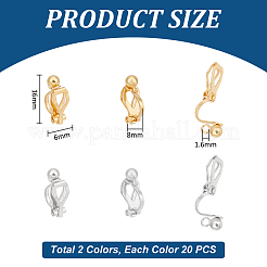40 шт. 2-х цветная латунная фурнитура для сережек-клипс. с петлей&nbsp;KK-UN0001-76