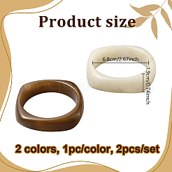 2шт 2 цвета имитация мрамора акриловый браслет для женщин&nbsp;BJEW-HY0002-04A