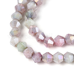 Нити из окрашенных стеклянных бусин с эффектом омбре&nbsp;GLAA-T025-4mm-09J