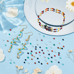 2 нить натурально окрашенных и нагретых разноцветных агатовых бусин&nbsp;G-NB0005-05