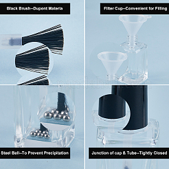 Прозрачный стакан с пластиковой пустой бутылкой лака для ногтей&nbsp;AJEW-GF0009-74C