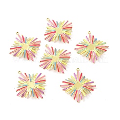 Настоящие позолоченные подвески из 18-каратной латуни с покрытием из экологически чистой латуни и эмали&nbsp;KK-F844-05G