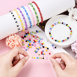 108 г 9-х цветных стеклянных бусин&nbsp;SEED-YW0002-70