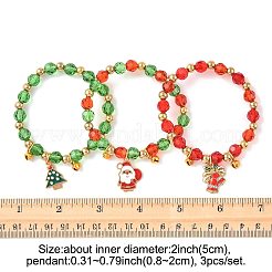 Браслеты из пластика и стеклянных бусин ccb&nbsp;BJEW-FS00029