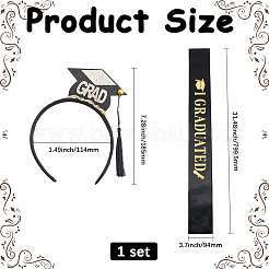 Полиэстеровая повязка для волос на тему выпускного сезона&nbsp;OHAR-GF0001-48