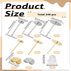 Оправы для сережек-гвоздиков из нержавеющей стали 304/202&nbsp;FIND-LP0006-34
