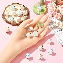 6 шт. 3-х цветные яркие глазурованные фарфоровые бусины ручной работы&nbsp;PORC-YW0001-32