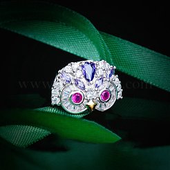 Латунные микро проложить манжеты кольца кубического циркония&nbsp;FS-WG45AF6-01