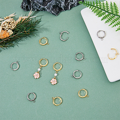12 шт. 2 цвета 201 нержавеющая сталь фурнитура для сережек-колец&nbsp;FIND-DC0005-86