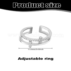 1 шт. латунные регулируемые открытые манжетные кольца&nbsp;RJEW-LP0003-51P