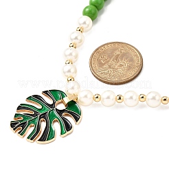 Ожерелья из круглых бусин из листового сплава с эмалью&nbsp;NJEW-JN05350-02