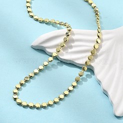 Латунные плоские шариковые цепочки ожерелья для женщин&nbsp;NJEW-U035-01G