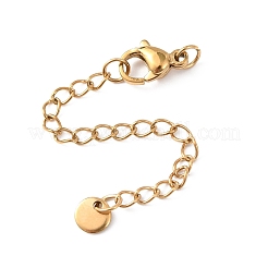 Удлинитель цепочки из нержавеющей стали 304 с плоскими круглыми подвесками.&nbsp;STAS-G383-02G