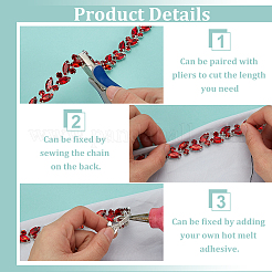 1 ярд железных стеклянных цепочек со стразами&nbsp;CH-FG0001-01B