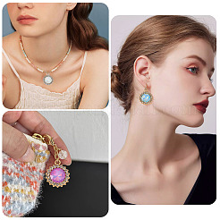 40 шт. 2-цветный сплав с УФ-покрытием и разноцветными стеклянными стразами&nbsp;FIND-PJ0001-40