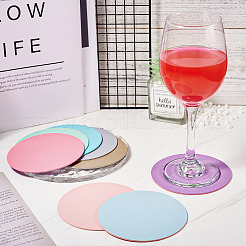 8 шт. двухцветные коврики из искусственной кожи под чашки&nbsp;DJEW-MB0001-01
