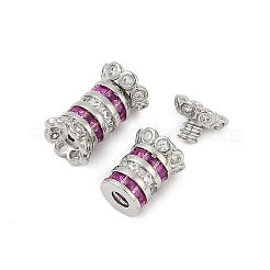 Латунные винтовые застежки с микропаве и кубическим цирконием KK-H202-08P