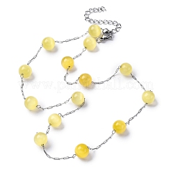 Круглые бусины кошачий глаз из нержавеющей стали 304&nbsp;NJEW-C073-01P-03