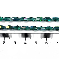 Стеклянные бусины с гальваническим покрытием &nbsp;GLAA-Q101-03B-AB02