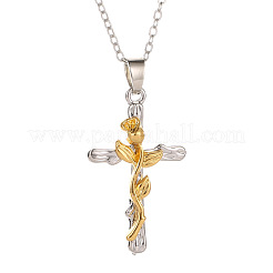 Ожерелья с подвесками из сплава крест и лист&nbsp;FS-WG2F207-01