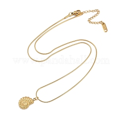 PVD вакуумное покрытие 304 нержавеющая сталь раковина кулон ожерелья круглая змея цепь&nbsp;X-NJEW-Z044-03G