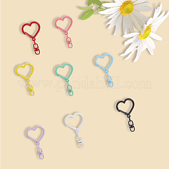 48 шт. 8-цветные окрашенные распылением кольца из цинкового сплава для пружинных затворов&nbsp;FIND-SP0004-03