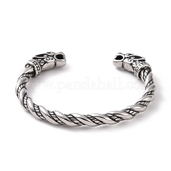 Браслет-манжета с драконом из нержавеющей стали 304 для мужчин и женщин&nbsp;BJEW-M230-07AS