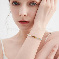 40 шт. 2 цвета латунные обжимные бусины&nbsp;KK-BBC0023-34