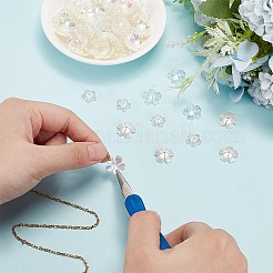 300 шт. 3 стиля прозрачных и непрозрачных акриловых колпачков для бусин-цветов&nbsp;MACR-AR0001-25